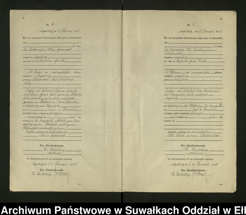 image.from.unit.number "[Sterbe - Register (Neben - Register) Standesamt Angerburg einschl. der Bezirke Gr. Strengeln, Kehlen und Prinowen]"