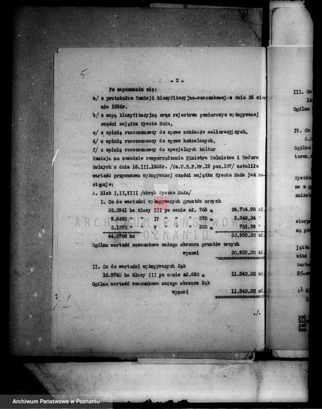 Obraz 9 z jednostki "Operat szacunkowy gruntów przymusowo wykupionych z majątku Wysoka-Mała powiatu wyrzyskiego"