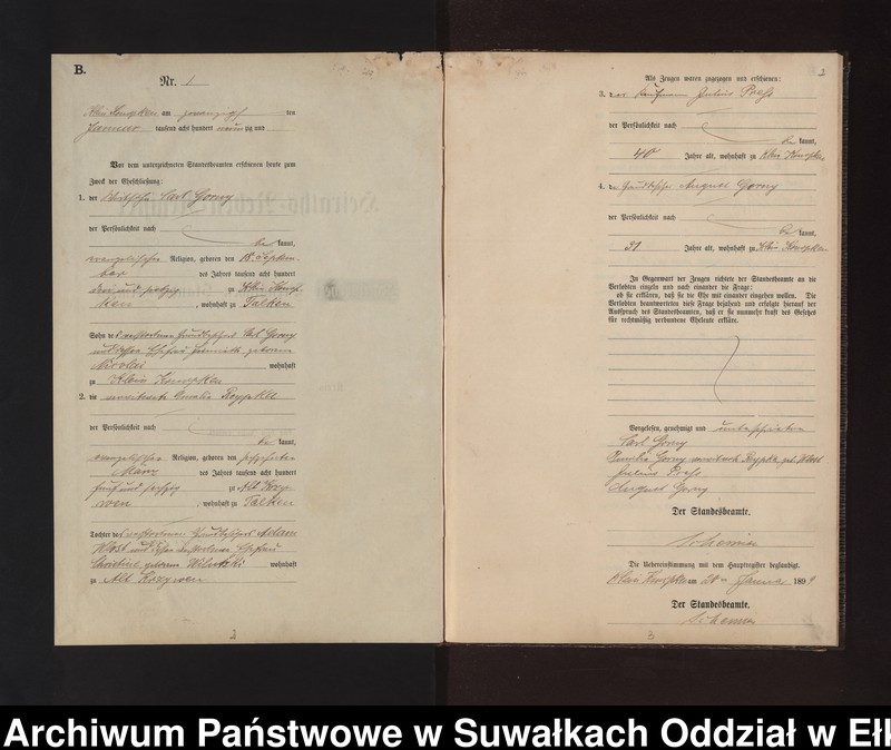 image.from.unit.number "Heiraths-Neben-Register des Preussischen Standes-Amtes Gross Konopken Kreis Loetzen"