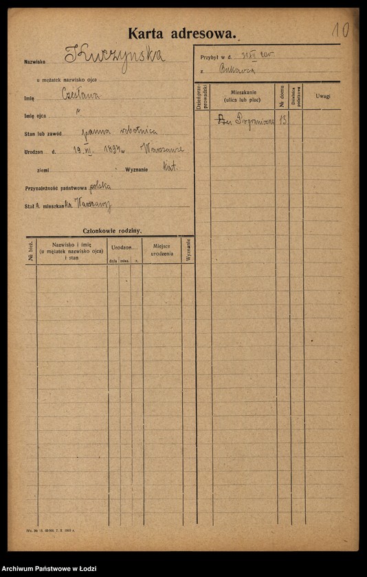 Obraz 12 z jednostki "[Spis ludności Łodzi] Kuczyńska - Kujawiński"