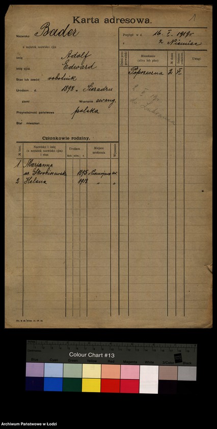 Obraz 3 z jednostki "[Spis ludności Łodzi] Bader - Beierlein"