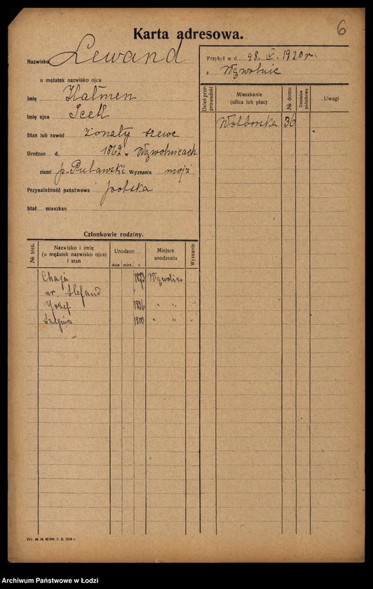 Obraz 8 z jednostki "[Spis ludności Łodzi] Lewan - Lewandowski"