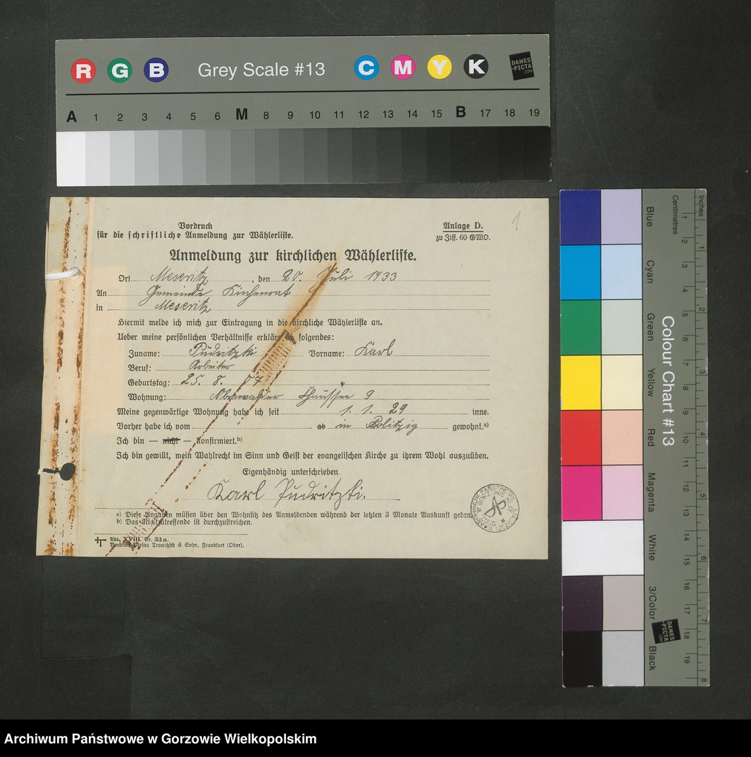 Obraz 4 z jednostki "Anmeldungen zur Wählerliste. Band II"