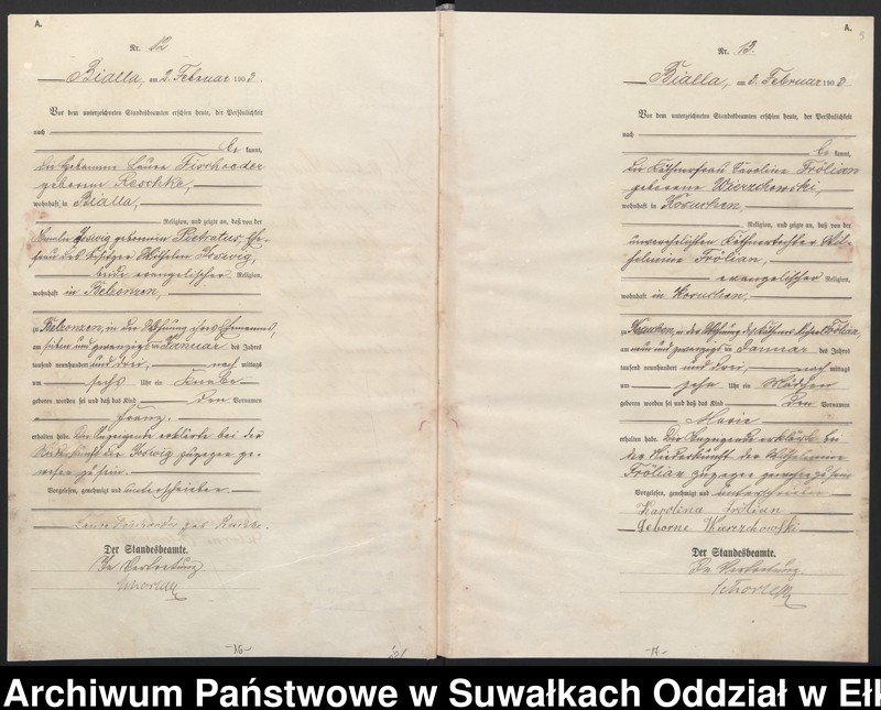 image.from.unit.number "Geburts-Haupt-Register des Königlichen Preussischen Standes-Amtes Belzonzen Kreis Johannisburg"