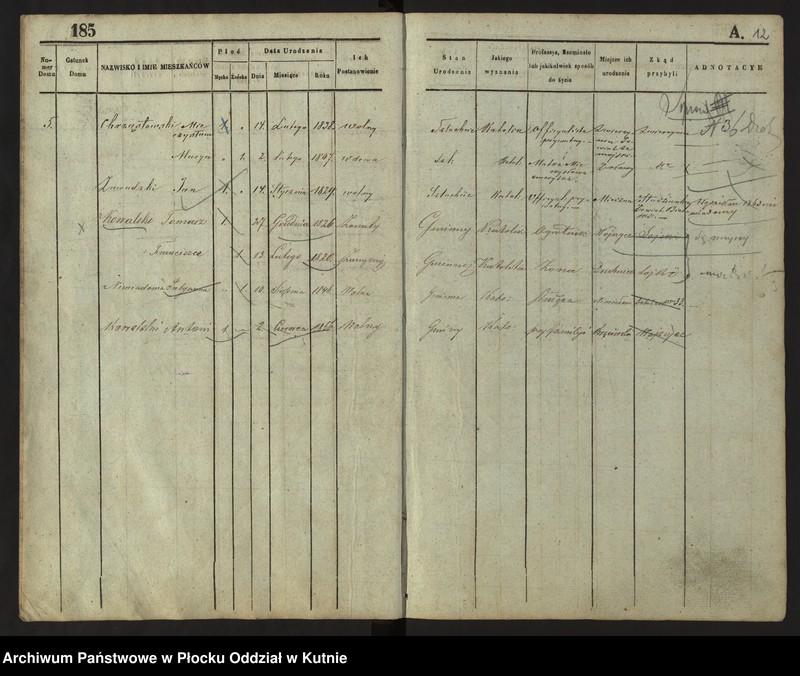 image.from.unit.number "Księga ludności stałej Nr 3 wsi: Dobrzelin i Marianków"