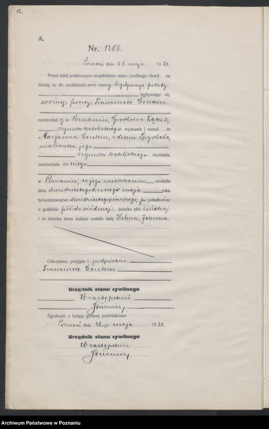 Obraz 14 z jednostki "Księga urodzeń odpis tom IV [Rejestr poboczny urodzeń]"