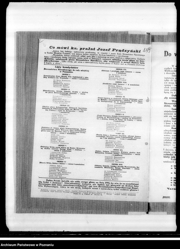 Obraz 6 z jednostki "Ulotki Stronnictwa Narodowego- przed wyborami samorządowymi miasta Poznania"