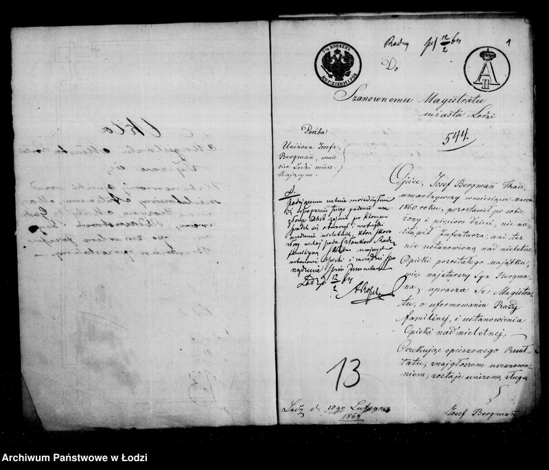 Obraz 5 z jednostki "j. w . nad nieletnimi Antonim, Marianną, rozyną, Matyldą, Gustawem rodzeństwem Bergman po zmarłym Józefie Bergman"