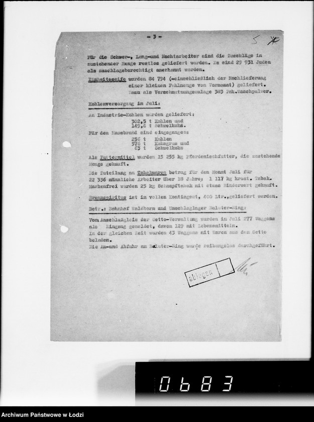 Obraz 9 z jednostki "Aktennotizen und Berichte [dotyczące spraw ogólnych Getta w Łodzi oraz jego utworzenia]"