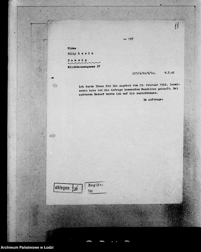 Obraz 15 z jednostki "[Korespondencja z urzędami, instytucjami i firmami] Lit.Rel-Ry."