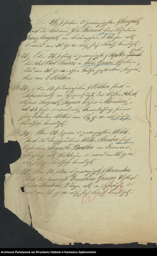 image.from.unit.number "Amtsgericht Schweidnitz Duplicate der Kirchenbücher der katholische Pfarr Kirche zu Gräditz"