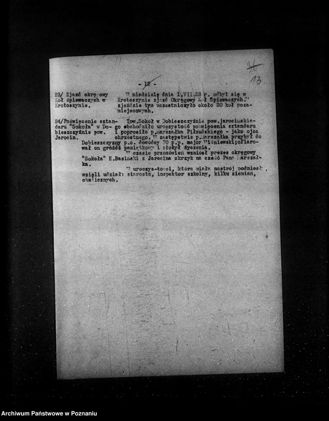 Obraz 18 z jednostki "Sprawozdania sytuacyjne tygodniowe za czas od 29 czerwca do 2 sierpnia 1928 r."