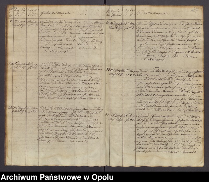 image.from.unit.number "Duplicat der in der katholischen Parochie Gross-Carlowitz Ottmachauer Archipresbyterats Grottkauer Kreises stattgefundenen Taufen, Traungen und Begräbnisse pro 1846"