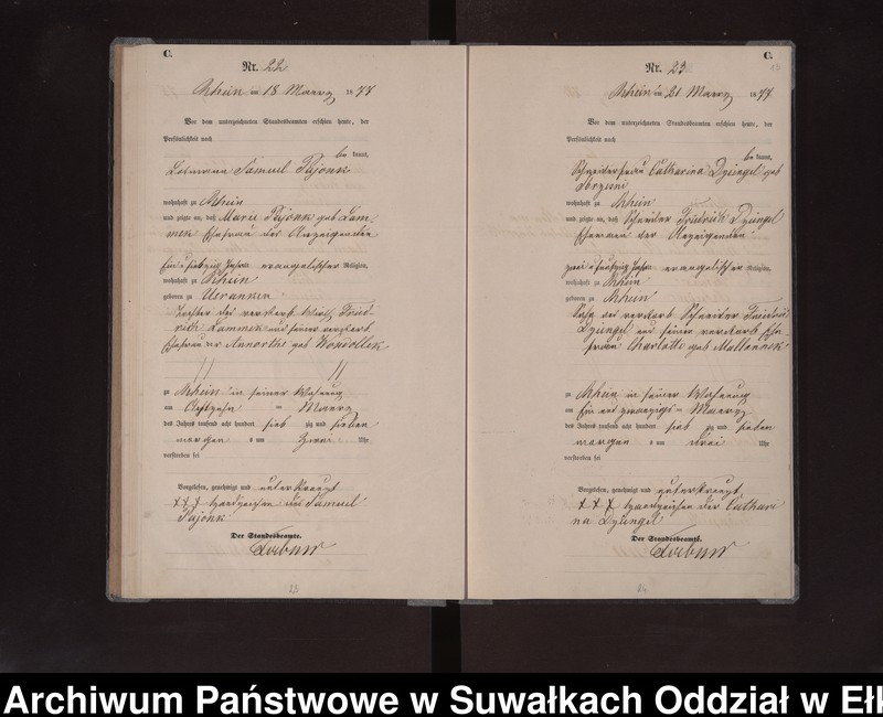 image.from.unit.number "Sterbe-Haupt-Register des Preussischen Standes-Amtes Rhein Kreis Loetzen"