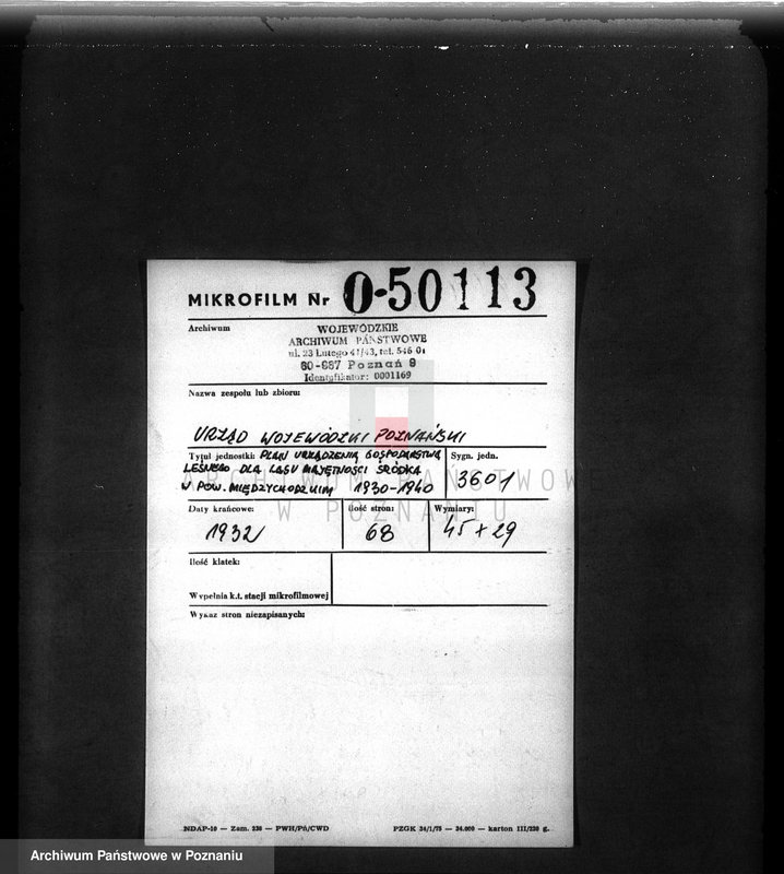 Obraz 2 z jednostki "Plan urządzenia gospodarstwa leśnego dla lasu majętności Śródka w powiecie międzychodzkim 1930-1940"