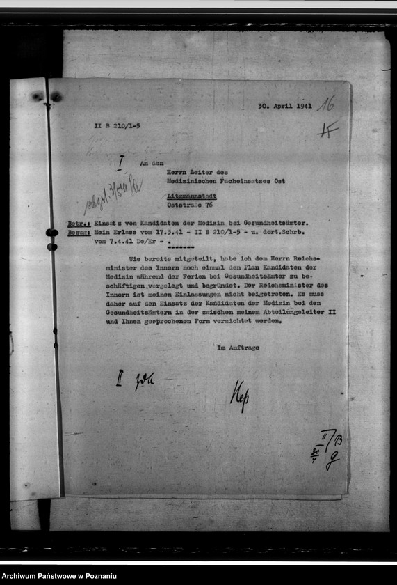 Obraz 20 z jednostki "Mitarbeit von Kandidaten der Medizin in öffentlichem Gesundheitsdienst"