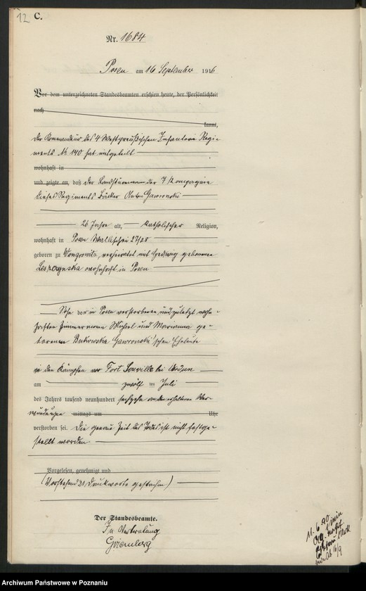 Obraz 14 z jednostki "Księga miejscowa zgonów tom IV [Rejestr główny zgonów]"