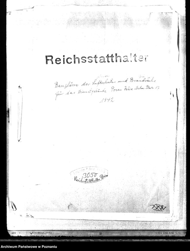 Obraz 4 z jednostki "Baupläne der Luftschutz und Brandwache für Dienstgebäude Posen, Felix- Dahn- Platz 17."