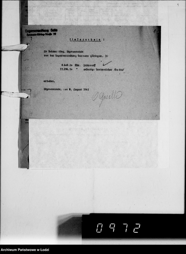 Obraz 5 z jednostki "Warenverwertung an Lager 39. [Dostawy do Getta]"