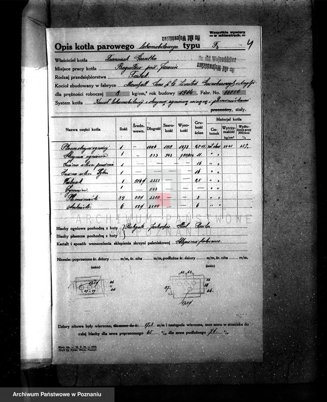 Obraz 8 z jednostki "Tartak w Bogusławiu pow. jarociński własność Fr. Garsztka nr woj. 3502 nr fabr. 66056"