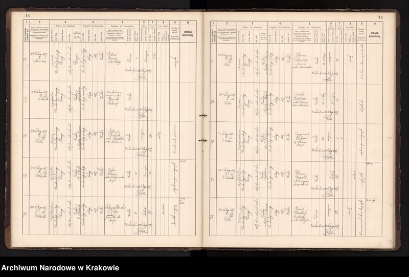 image.from.unit.number "Księga obejmująca wpisy wypadków śmierci Izraelitów w okręgu metrykalnym Krakowskim na rok 1897"