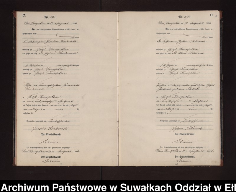 image.from.unit.number "Sterbe-Neben-Register des Preussischen Standes-Amtes Gross Konopken Kreis Loetzen"