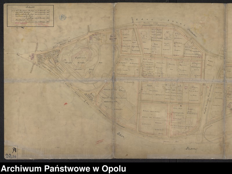 Obraz 1 z jednostki "[Ostrówek, Pasieka, (Opole, miasto) grunty, plan zabudowy i sieć ulic]"