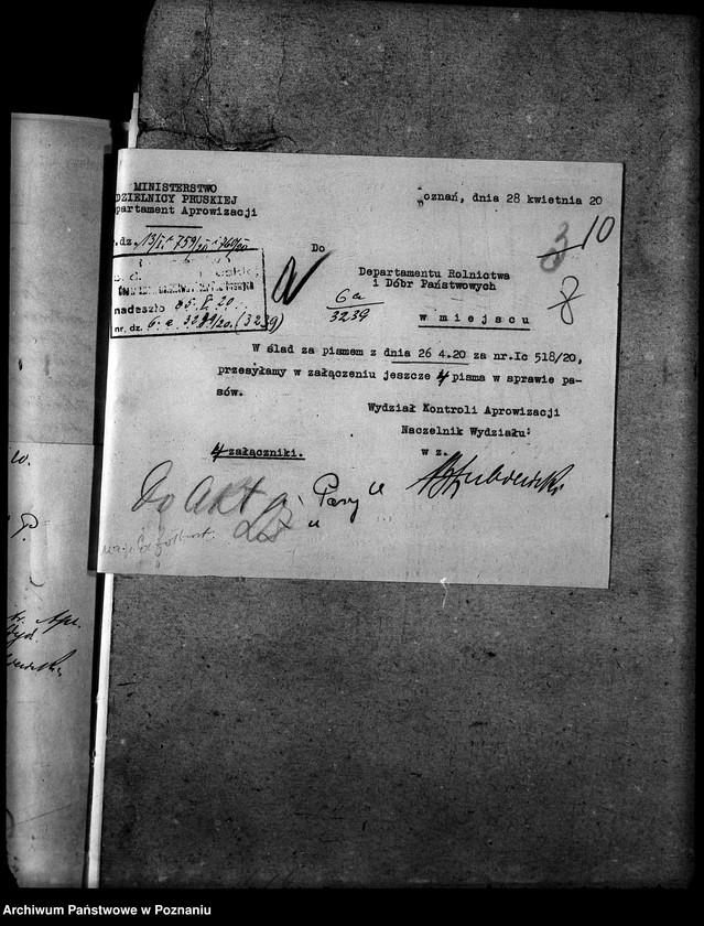 Obraz 14 z jednostki "Sprawy szczegółowo-administracyjne Pasy zapędne"