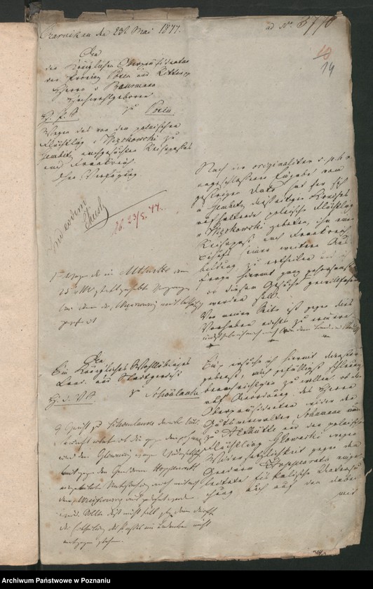 Obraz 19 z jednostki "A. betr. die polizeiliche Beaufsichtigung des polnischen Überläufers Sigismund von Więckowski zu Gembitz"