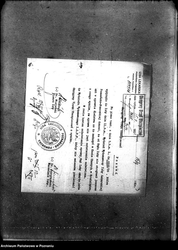 Obraz 6 z jednostki "Sprawy lekarzy [umowy i korespondencja] Okręg. Urząd Ubezpiecz."