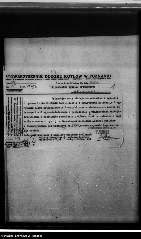 Obraz 5 z jednostki "Fabryka cykorii w Borowie pow. kościański własność O. Bernutha nr woj. kotła 6294"