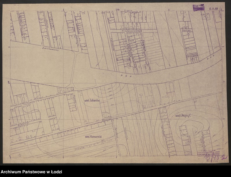 image.from.unit.number "Plan m. Łodzi 1:2000, odbitki. Sekcja SO 63"