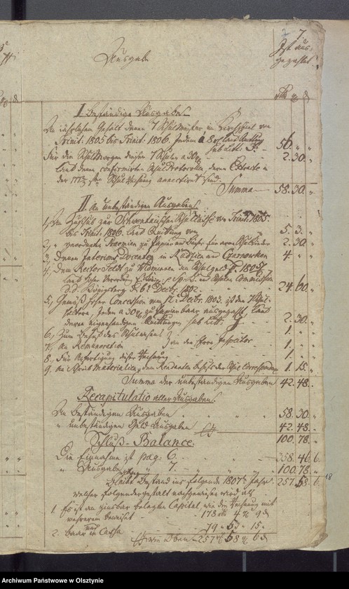 image.from.unit.number "Schul-Cassen Rechnung des Kirchspiels Widminnen"