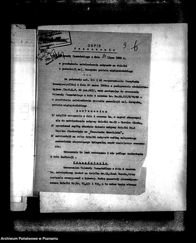 Obraz 14 z jednostki "Operat szacunkowy parcelowanego majątku Gorzycko-Stare powiatu międzychodzkiego"