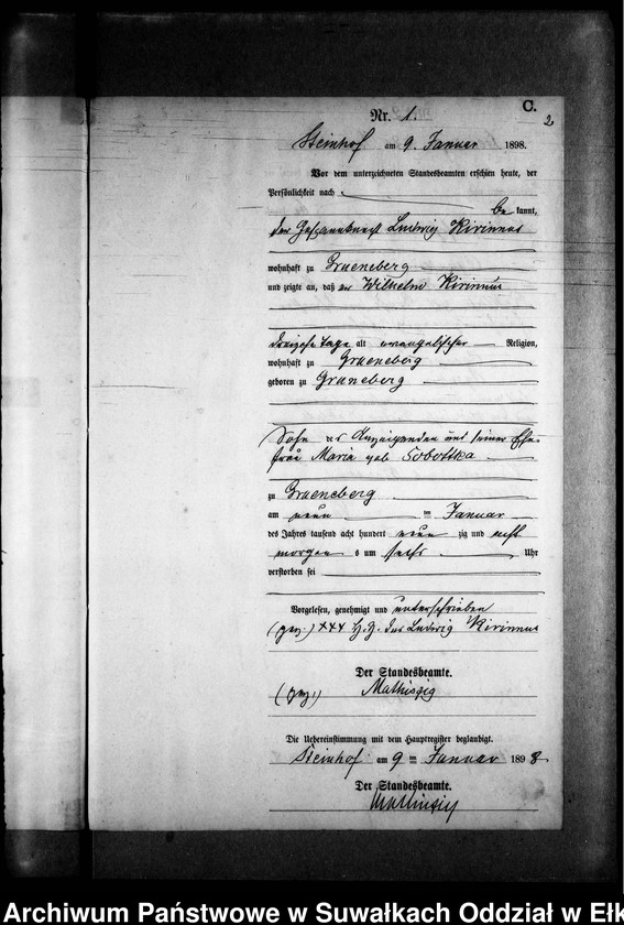 image.from.unit.number "Sterbe-Neben-Register des Preussischen Standes-Amtes Gr. Strengeln Kreis Angerburg"