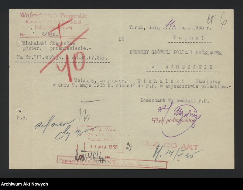 image.from.unit.number "Przeniesienia służbowe urzędników i pracowników kontraktowych Policji Państwowej. Orzeczenie, opinie, raporty, wnioski, sprawozdanie, korespondencja."