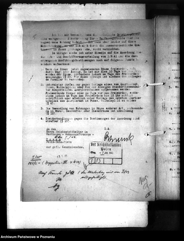 Obraz 9 z jednostki "Wohnungszuweisungen für Deutsche. Verdrängung der Polen."
