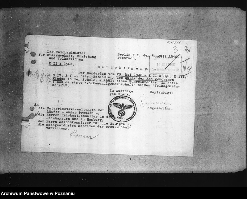 Obraz 8 z jednostki "Aussonderung von Kindern fremder Volkszugeherigkeit aus den deutschen Schulen [szkolna dla dzieci polskich]"