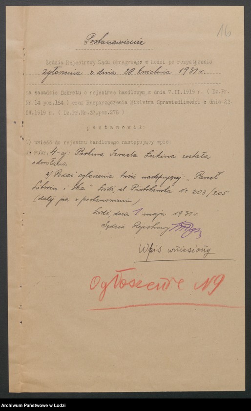 Obraz 18 z jednostki "Paweł Litwin i S-ka- wyrób waty, watoliny i manufaktury"