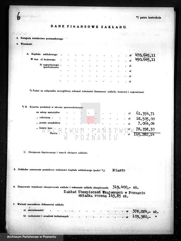Obraz 10 z jednostki "Kwestionariusz Gazowni Miejskiej w Kościanie"