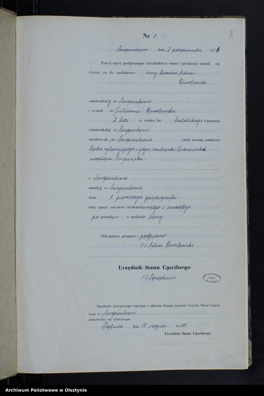 image.from.unit.number "Księga zgonów Nr 1 - 14,1 - 41,1 - 51,1 - 49 i 1 - 39 /brak lat 1875,1877/ /przepisana w języku polskim z oryginału niemieckiego w dniach 17.08.-12.09.1950/"