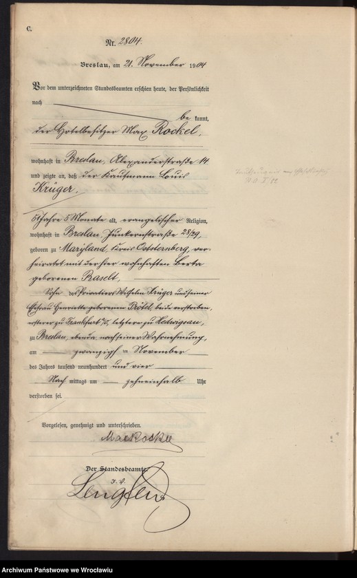 image.from.unit.number "Sterbe-Haupt-Register Breslau I 1904 Band 8"