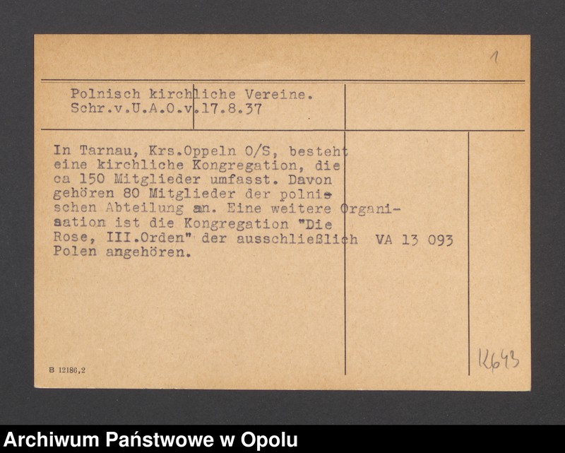 Obraz 3 z jednostki "Polisch kirchliche Vereine. Schr. v. U.A.O. V. 17.8.37"