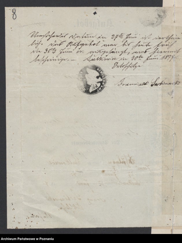 Obraz 10 z jednostki "Die von den Verlobten zum Aufgebot beigebrachten Urkunden pro 1877"