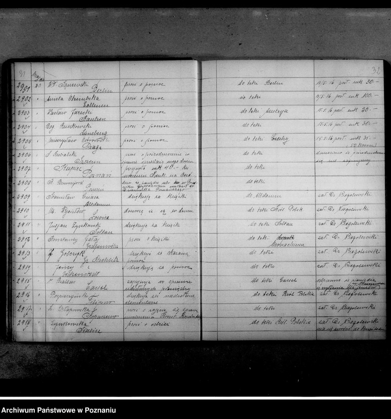 Obraz 19 z jednostki "Dziennik podawczy Komitetu dla Bezdomnych. t. III."