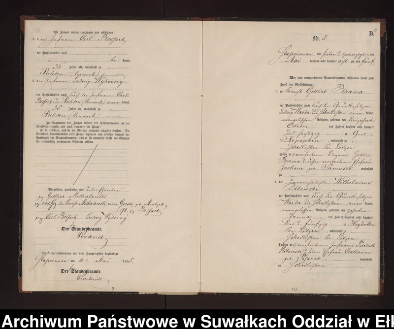 image.from.unit.number "Heiraths-Neben-Register des Preussischen Standes-Amtes Stasswinnen Kreis Loetzen"