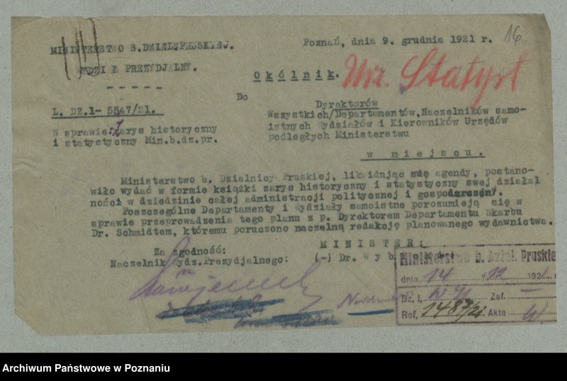 Obraz 18 z jednostki "[Korespondencja z różnymi departamentami i innymi ministerstwami]"