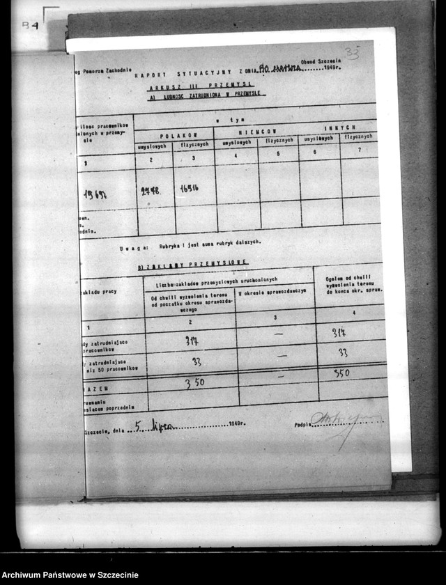 Obraz 20 z jednostki "Statystyka ludnościowa. Zatrudnienie i wartość produkcji zakładów z terenu miasta Szczecina"
