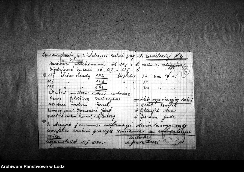 Obraz 12 z jednostki "[Kuchnie przy ul. Ciesielskiej 2, 9, 18. Działalność kuchni, personel, konsumenci, kontrole]"