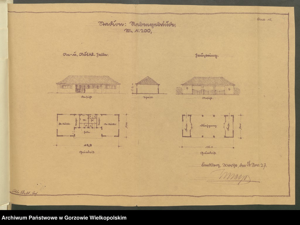 image.from.collection.number "Plany i projekty budowy stadionu sportowego przy Soldiner Strasse (ul. Konstytucji 3 Maja) z okresu 1925-1931."